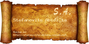 Stefanovits Abiáta névjegykártya
